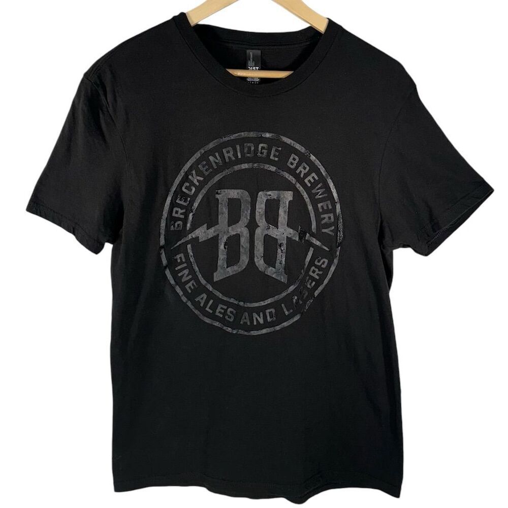 Breckenridge Brewery Men's Black Textured Graphic T-Shirt Size M‎ Craft Beer